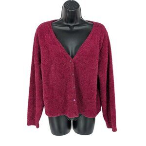 Old Navy Button Up Cardigan Women Size XL Textured Shimmer Soft Cozy Cottagecore